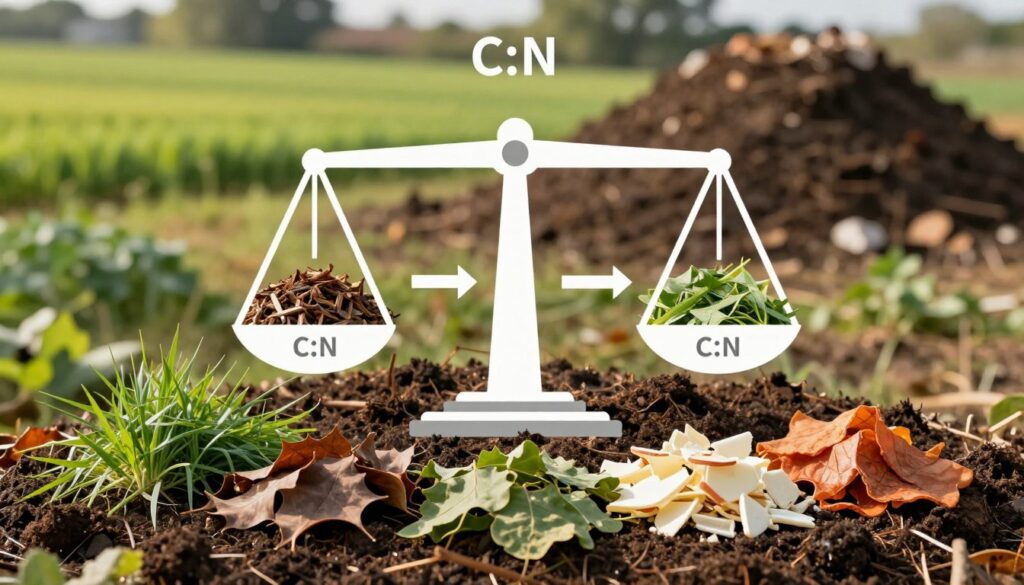 compost C:N ratio balance diagram