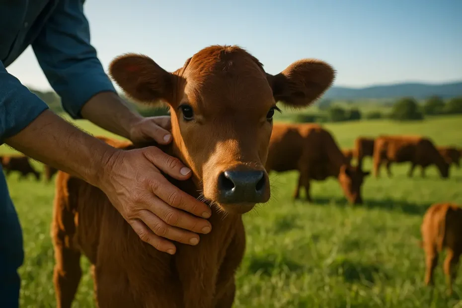 Cattle import policy discussion with ranch cattle near a border feedlot