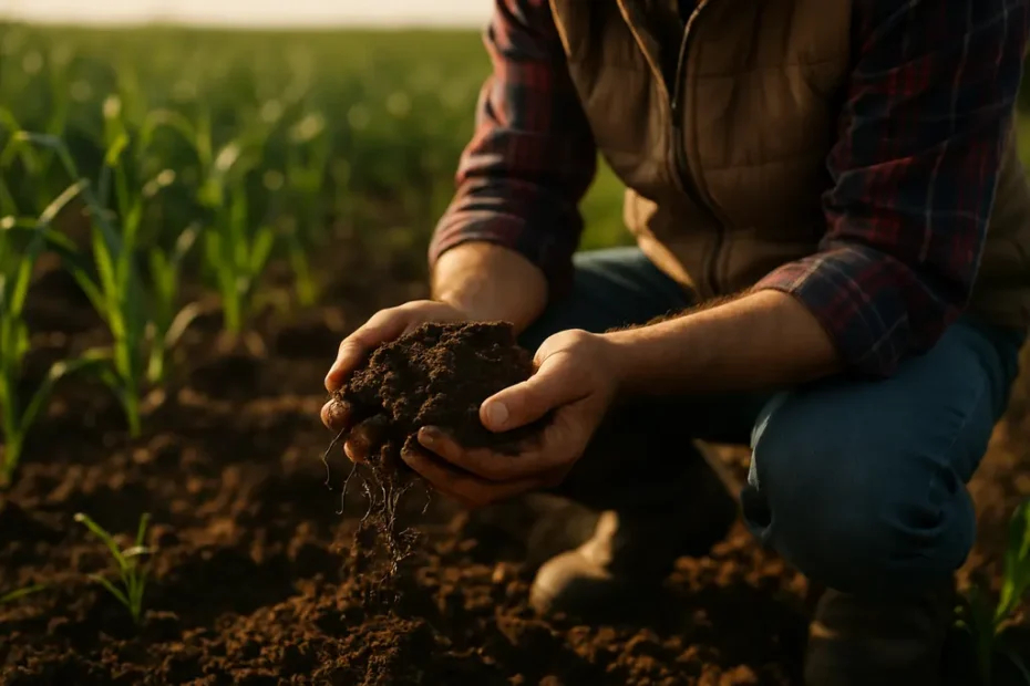 Nebraska Soil Health field with cover crop residue protecting irrigated cropland