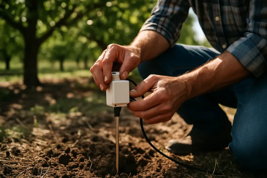 Water-conscious irrigation sensors in a Pacific Northwest apple orchard