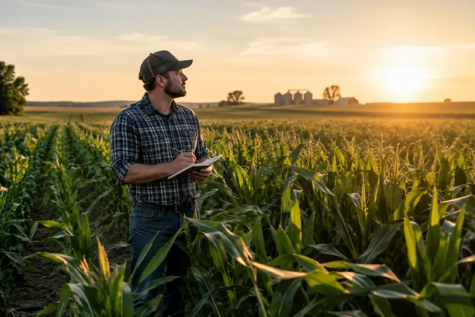 Corn and soybean fields tied to biofuel demand policy decisions