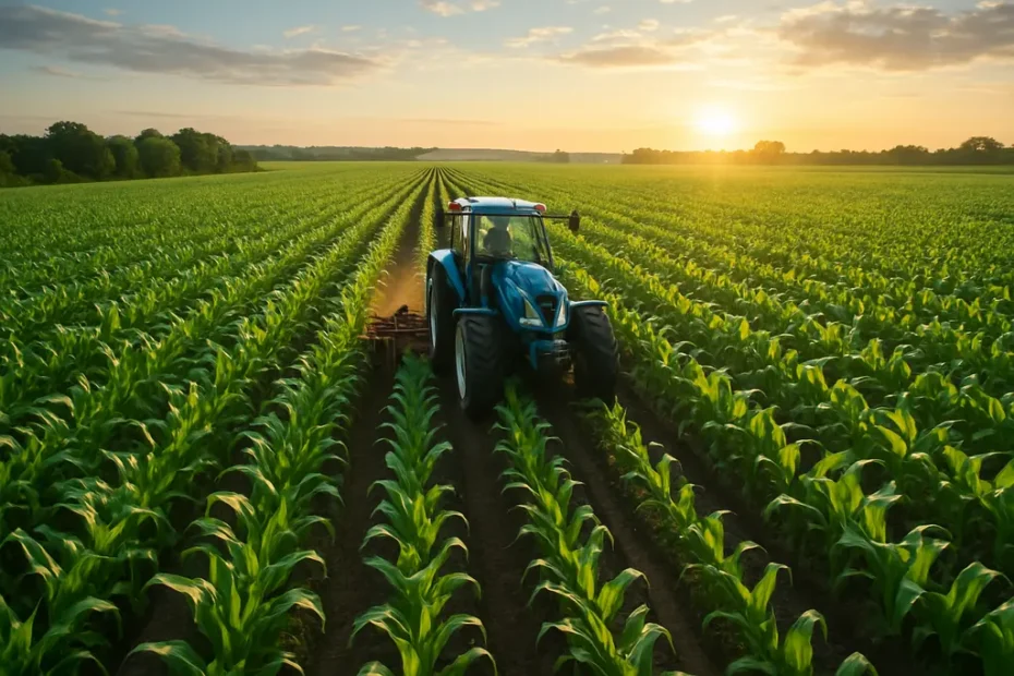 Corn Soybean Trends shown through adjacent crop fields before harvest