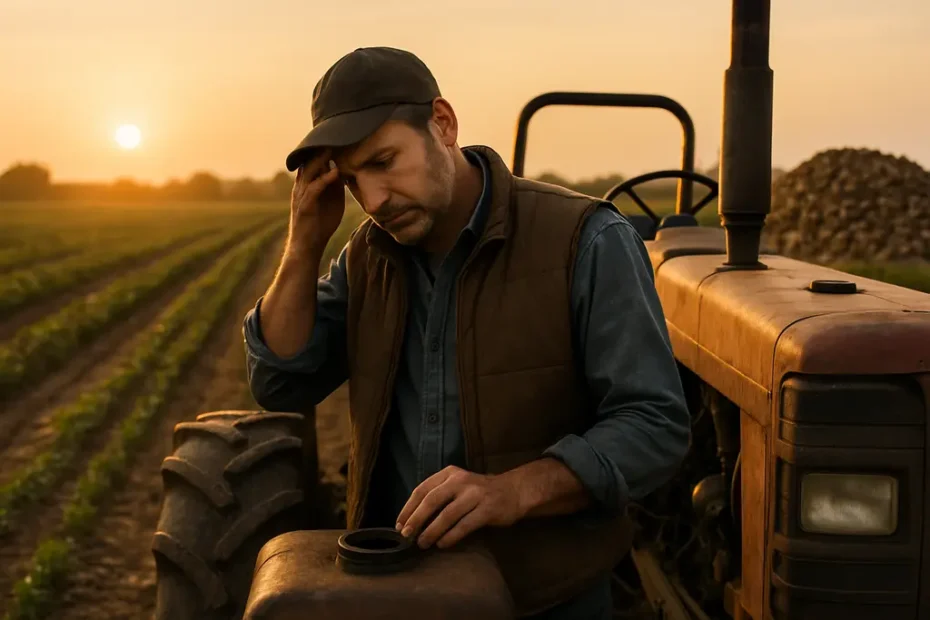 Diesel farm margins under pressure as a combine harvests a dry field