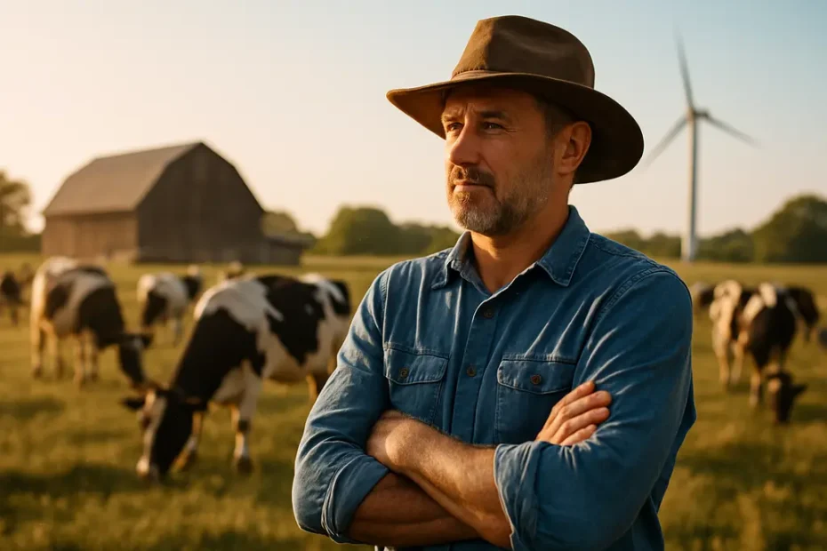 Dairy cows near a barn as farmers reassess ESG funding and sustainability records