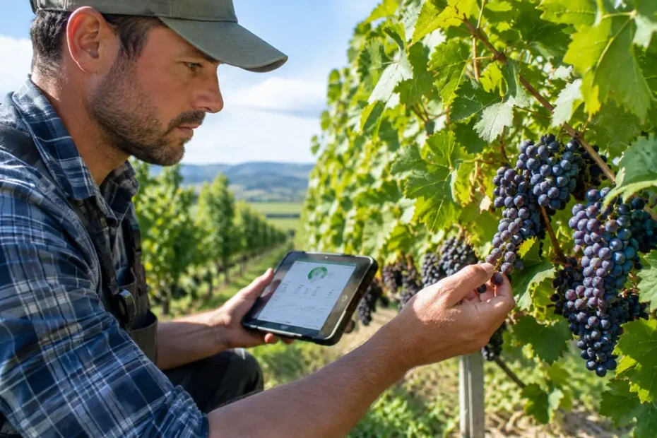 HyperBird technology imaging grape leaf samples for early disease detection