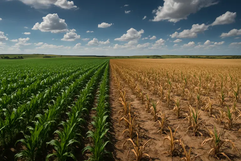 Irrigated Nebraska crop field under a wide sky