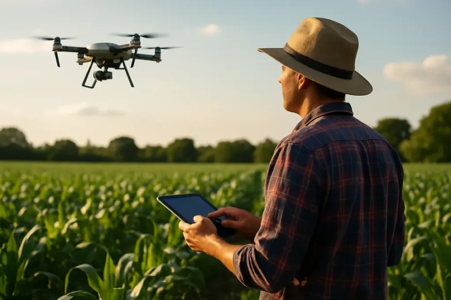 Satellite Crop Models shown through imagery layers over crop rows