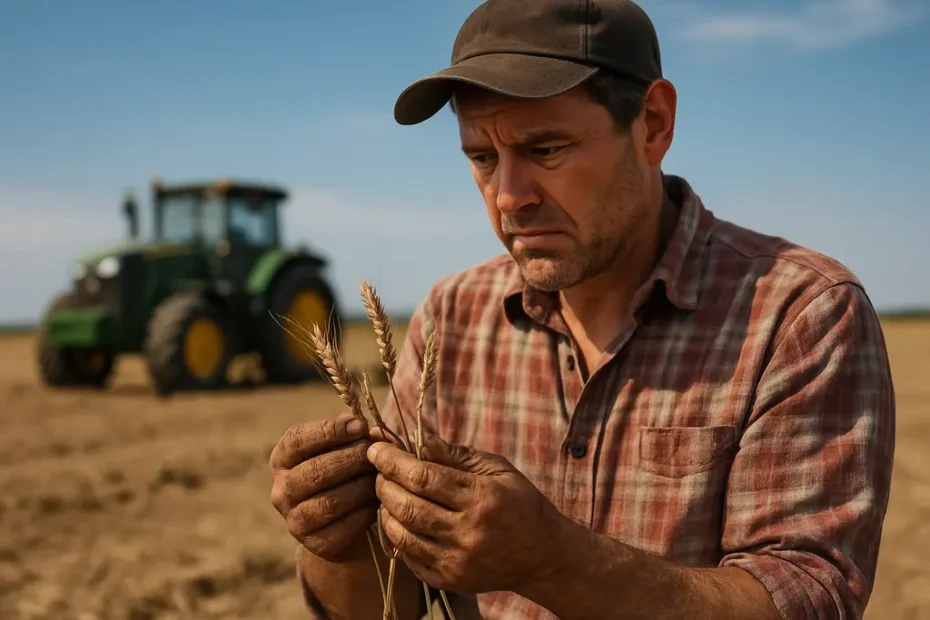 U.S. wheat decline shown by dry wheat fields in the Great Plains