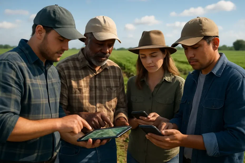 USDA Data Modernization dashboard beside crop field records